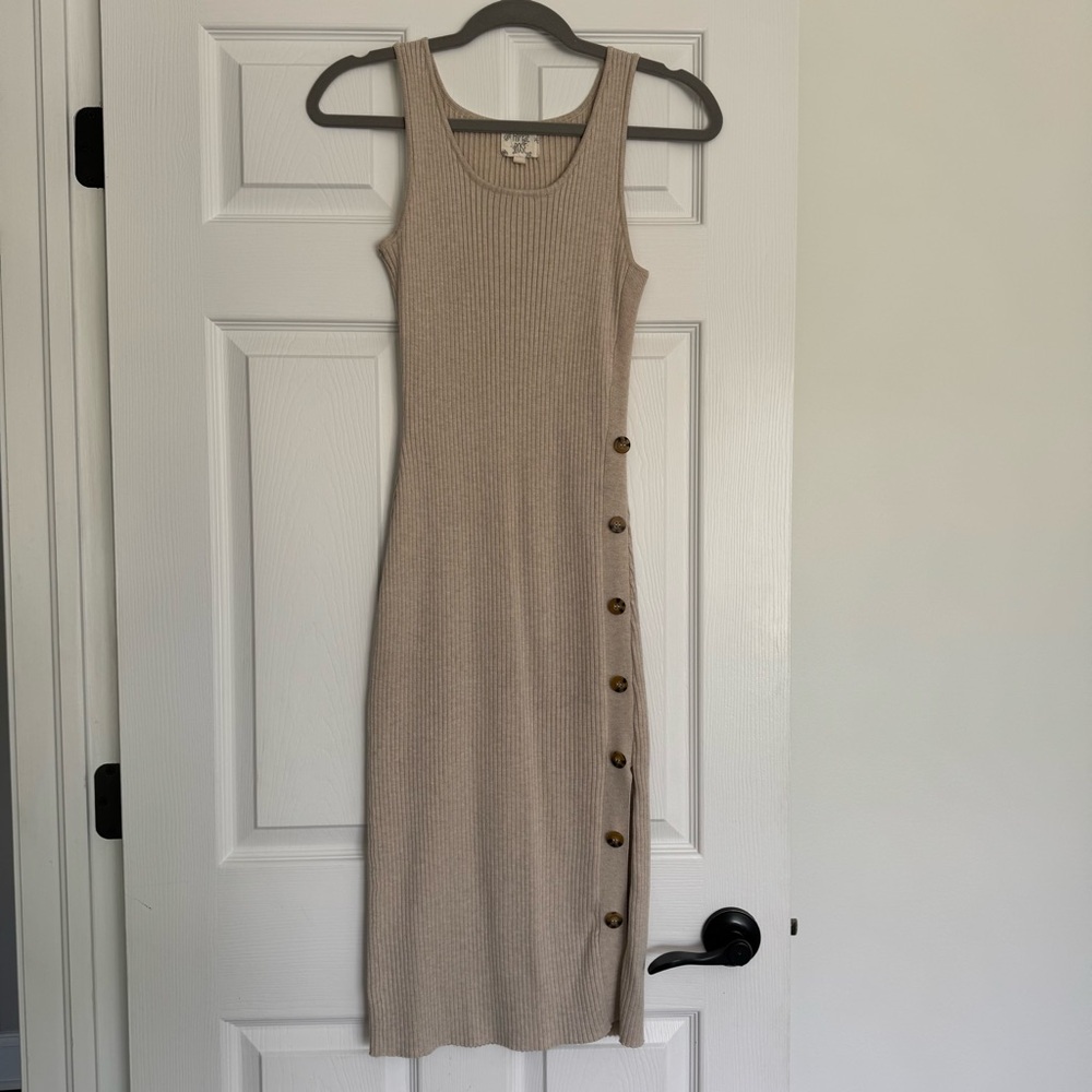 Hippie Rose Tan Midi Dress